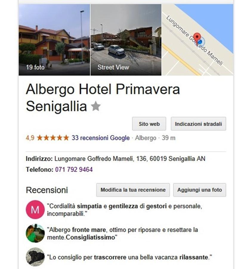 Albergo Primavera Senigallia Dış mekan fotoğraf